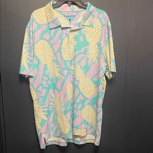 Chubbies Men's Pineapple Polo - Pink and Yellow